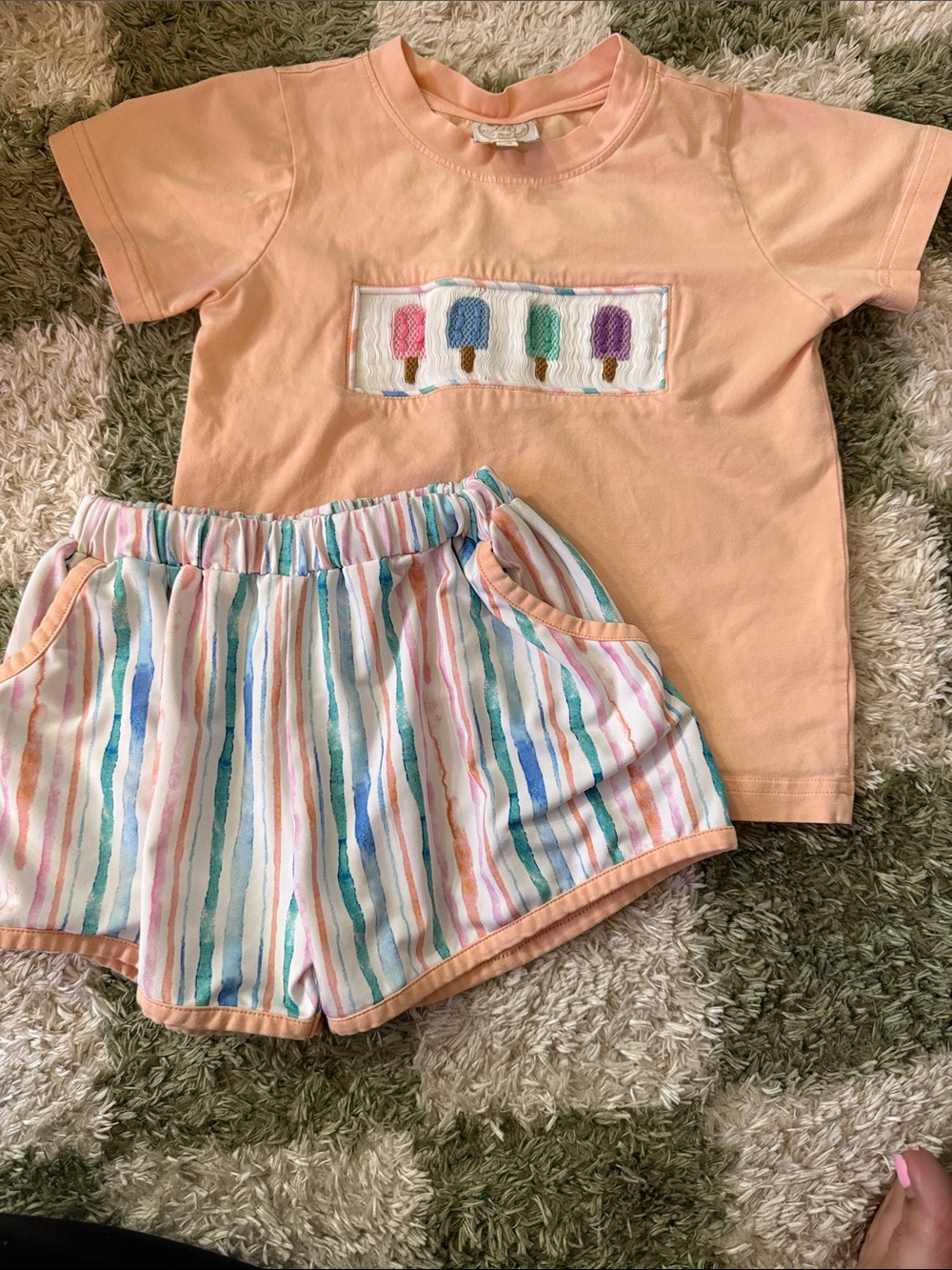 Little Bear Smocks Popsicle Short Set